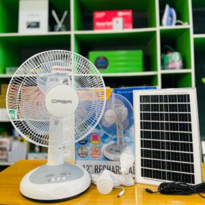 QASA 12-Inch Rechargeable Solar Fan